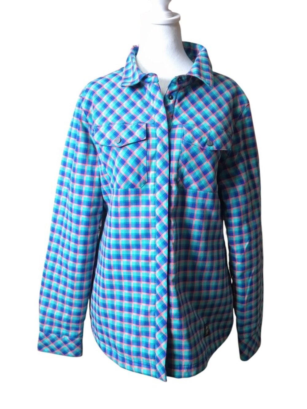 Orage Women's XL Mint Plaid Cole Insulated Shirt Jacket Outdoor Sporty Casual